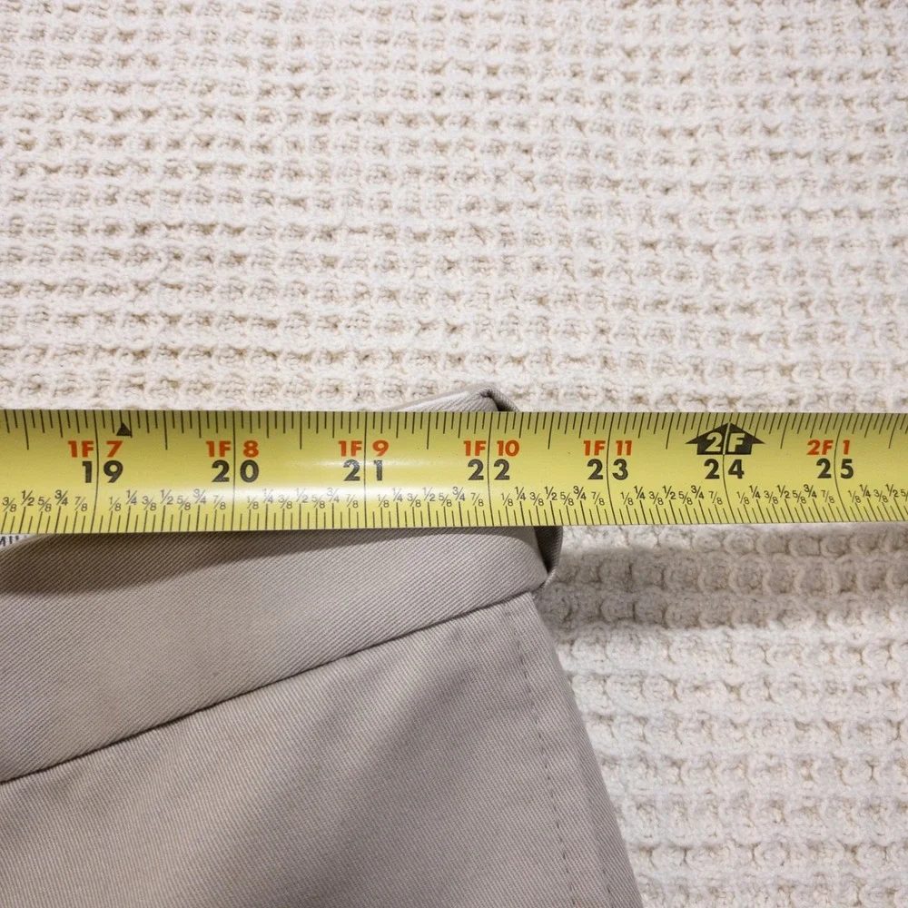 Oak Hill Premium Pant Mens 46 Khaki Flat Front Waist-Relaxer Cotton Trousers NEW